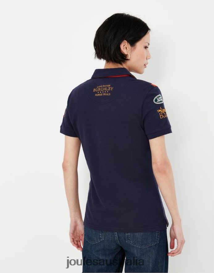 Joules Apparel Women Burghley Polo Shirt 2022 NVVNL135 FRENCH NAVY