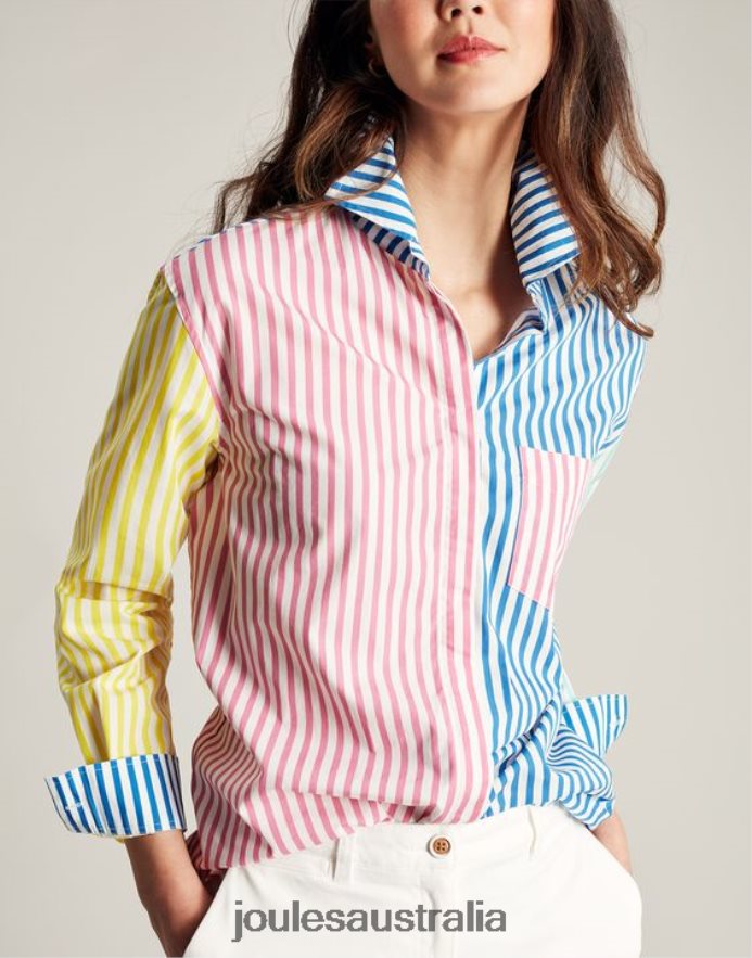 Joules Apparel Women Amilla Dropped Shoulder Shirt NVVNL63 HOTCH POTCH STRIPE