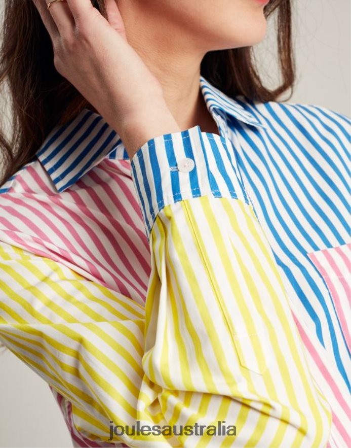 Joules Apparel Women Amilla Dropped Shoulder Shirt NVVNL63 HOTCH POTCH STRIPE