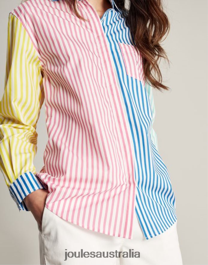 Joules Apparel Women Amilla Dropped Shoulder Shirt NVVNL63 HOTCH POTCH STRIPE