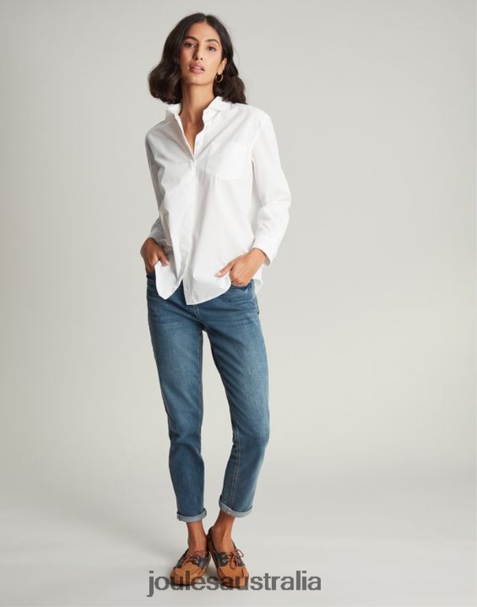 Joules Apparel Women Amilla Dropped Shoulder Shirt NVVNL9 CREAM