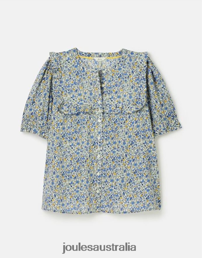 Joules Apparel Women Clarabelle Button Through Blouse NVVNL99 DITSY