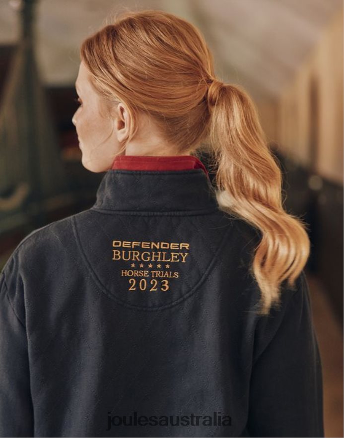 Joules Apparel Women Burghley 1/4 Zip Quilted Sweatshirt NVVNL112 FRENCH NAVY