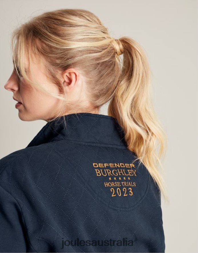 Joules Apparel Women Burghley 1/4 Zip Quilted Sweatshirt NVVNL112 FRENCH NAVY