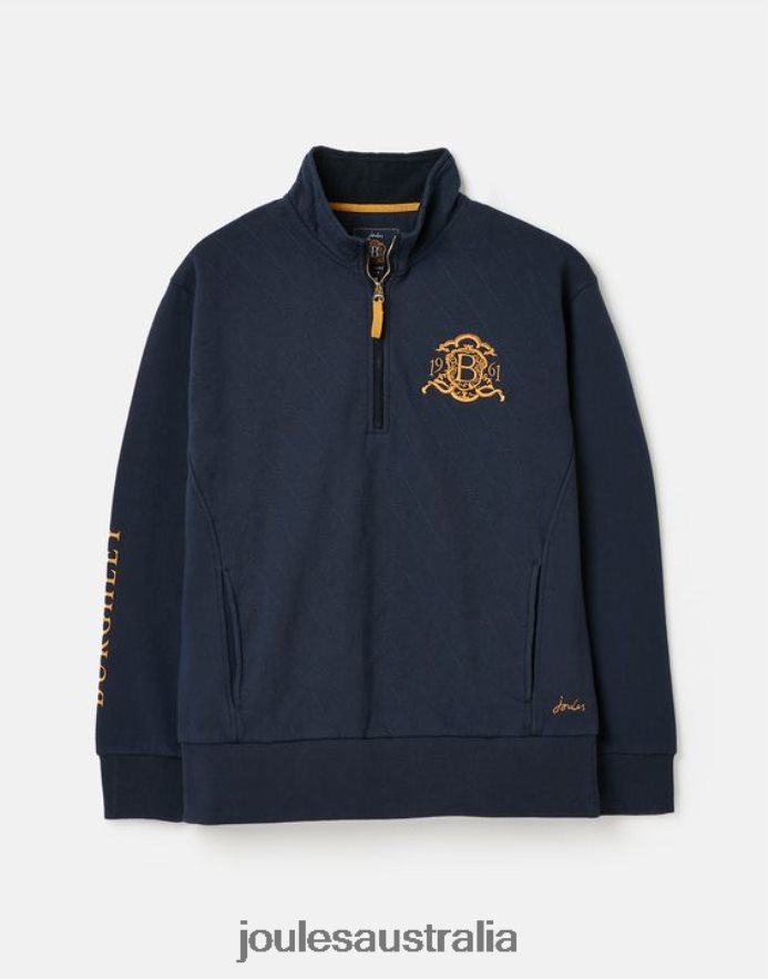 Joules Apparel Women Burghley 1/4 Zip Quilted Sweatshirt NVVNL112 FRENCH NAVY