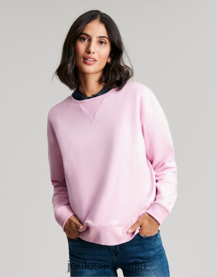 Joules Apparel Women Monique Crew Neck Sweatshirt NVVNL65 DAWN PINK