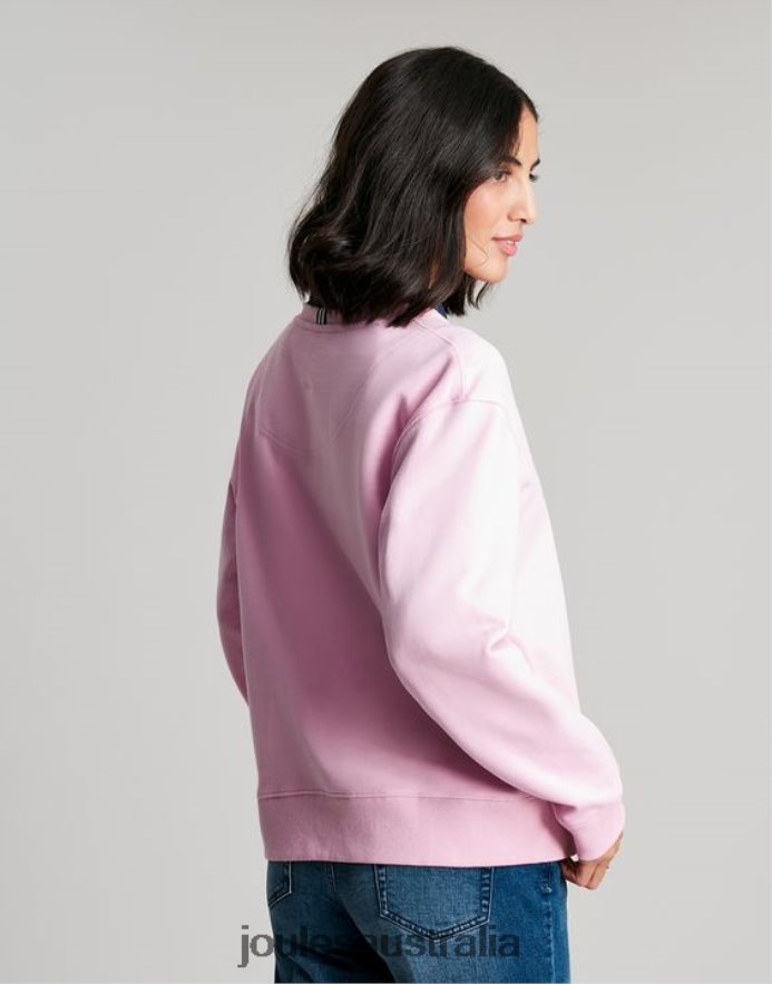 Joules Apparel Women Monique Crew Neck Sweatshirt NVVNL65 DAWN PINK