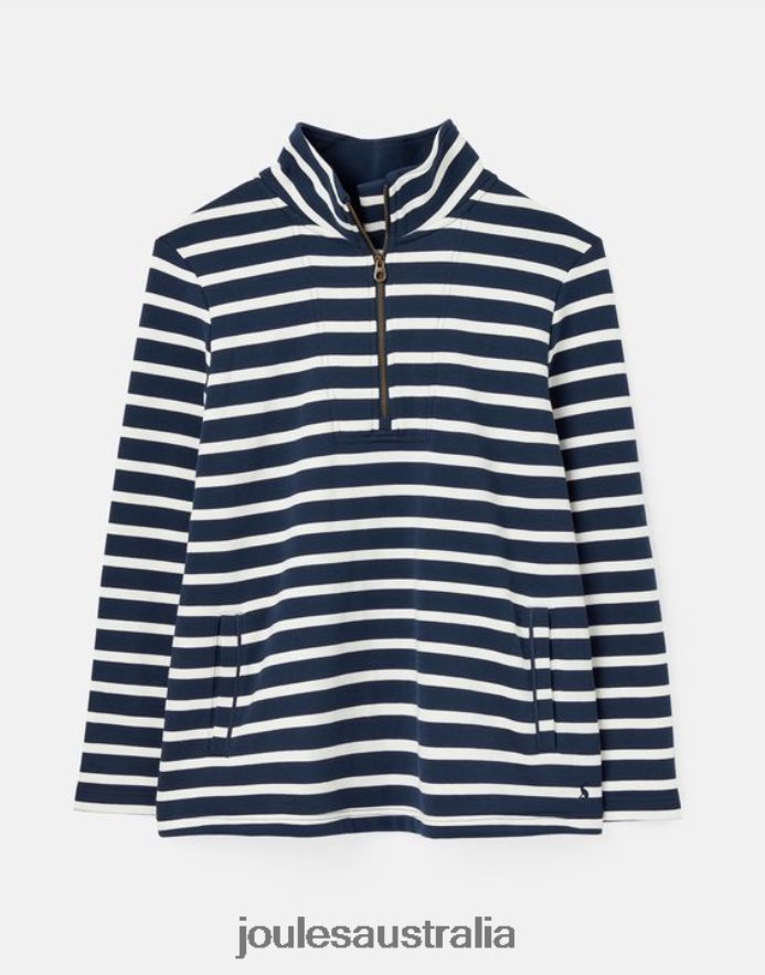 Joules Apparel Women Pip Stripe Sweatshirt NVVNL27 NAVY CREME STRIPE