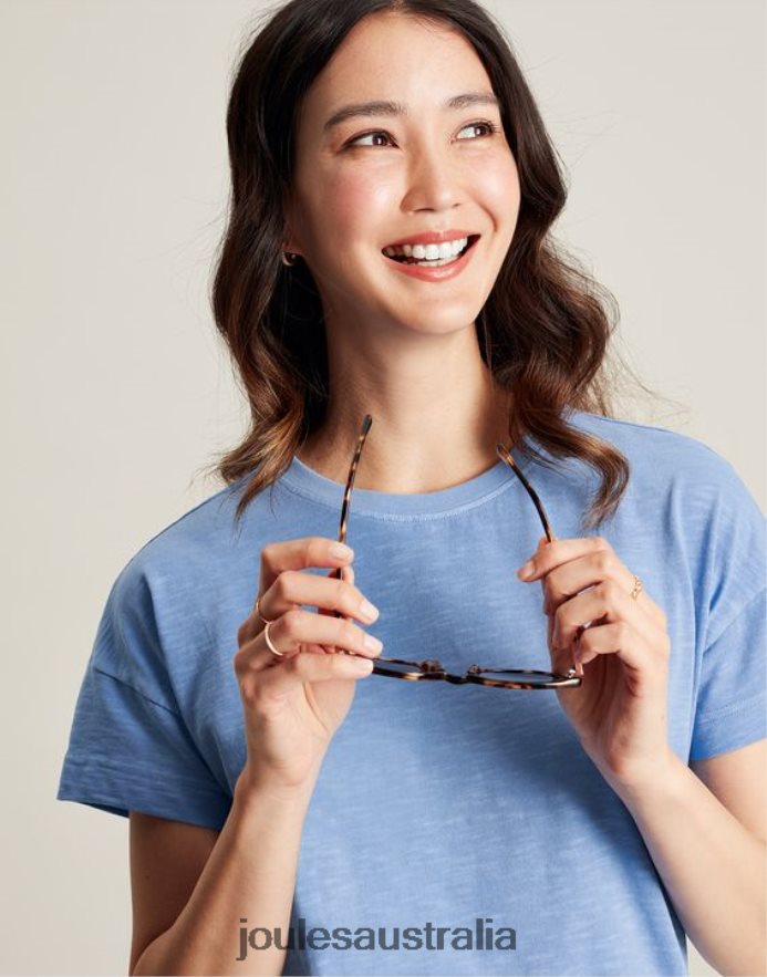 Joules Apparel Women Macey Short Sleeve T-Shirt NVVNL81 BLUE