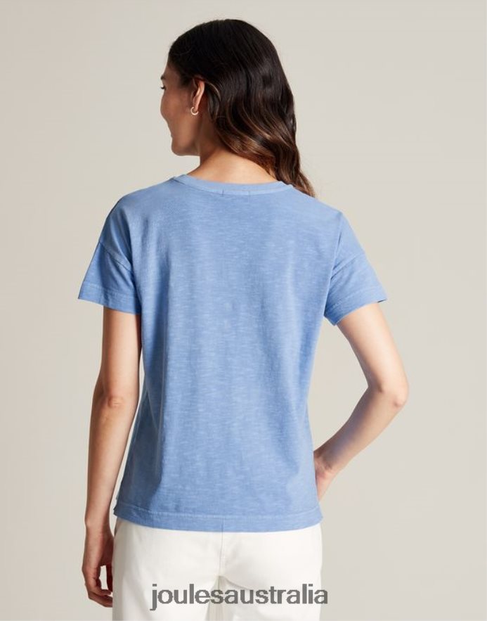 Joules Apparel Women Macey Short Sleeve T-Shirt NVVNL81 BLUE