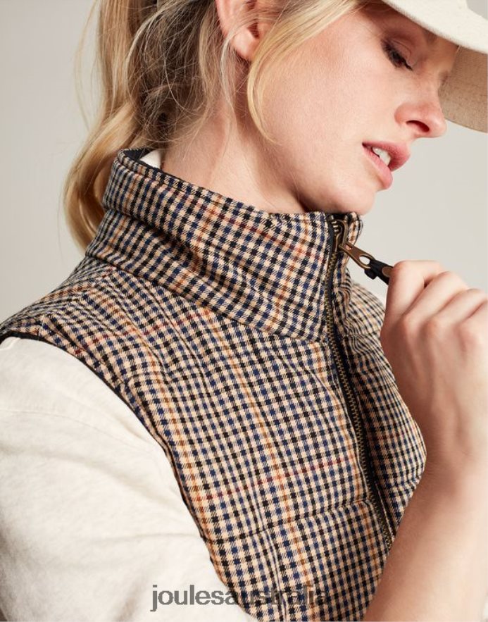 Joules Apparel Women Atwell Diamond Quilt Reversible Vest NVVNL50 BLACK