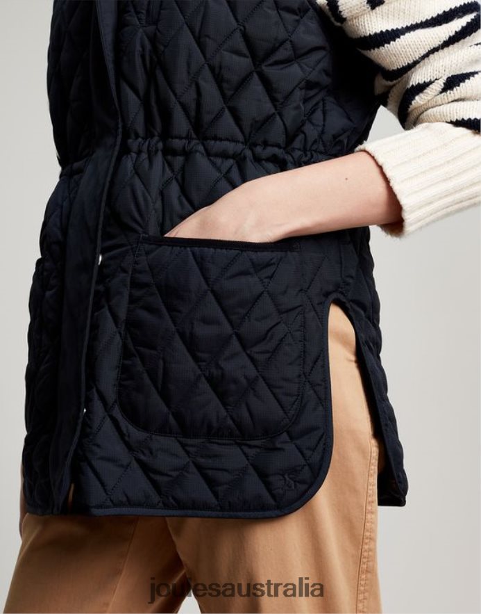 Joules Apparel Women Kempton Diamond Quilt Vest NVVNL39 MARINE NAVY