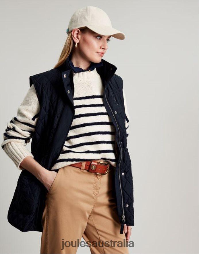 Joules Apparel Women Kempton Diamond Quilt Vest NVVNL39 MARINE NAVY