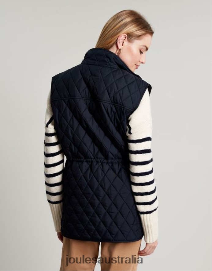 Joules Apparel Women Kempton Diamond Quilt Vest NVVNL39 MARINE NAVY